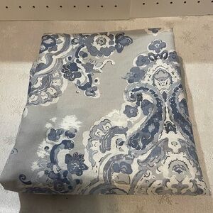 Tavani Blue Floral Antique  Medallion Fabric 72x72 Shower Curtain